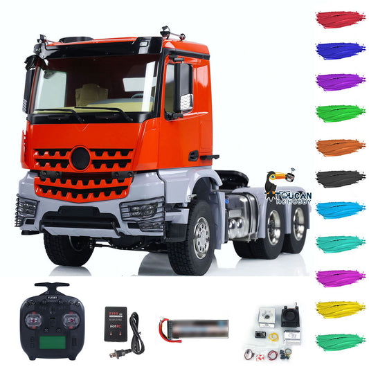 1/14 6x6 Metal Chassis for RC Tractor Truck RTR Electric Car Simulation Model 3-speed Gearbox Assembled Painted Models