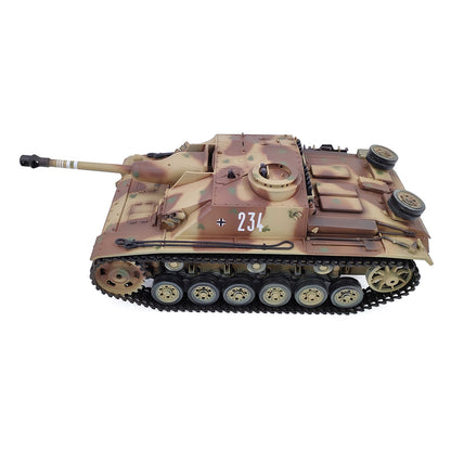 Plastic Henglong 1/16 7.0 Mainboard German Stug III RTR RC Tank Model 3868 BB IR Steel Gearbox 1800MAH Battery Radio Sound Light