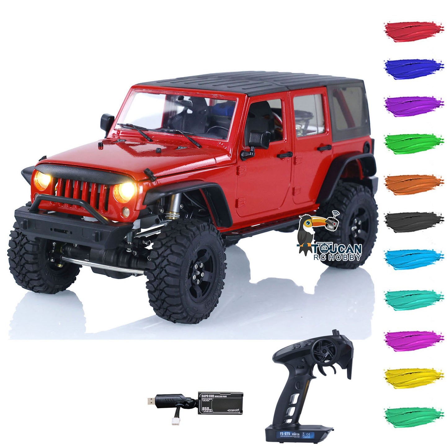 Capo 1/18 RC Crawler Car CUB2 RTR Painted Assembled Remote Control Climbing Vehicle 2-Speed Transmission Light Sound ESC