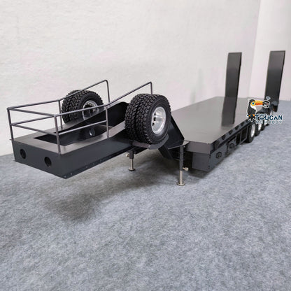 Metal 4 Axles Trailer for 1/14 JDM 189 RC Tractor Remote Controlled Semi-Trailer Truck with Electric Tail-board Painted Assembled