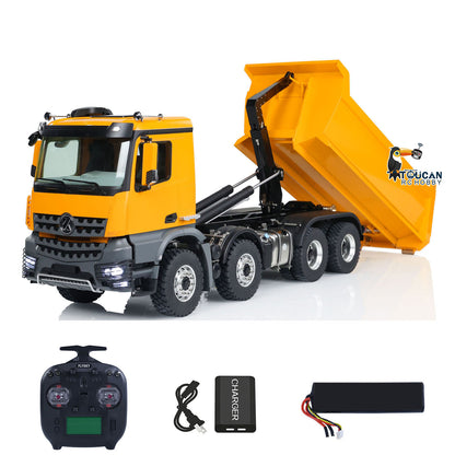 TOUCAN RC HOBBY Kabolite K3365/K3366 1/14 Metal RC Roll on off Dumper Truck RTR 8x8 Hydraulic Tipper Vehicle 2-Speed Transmission Light & Sound System FlySky ST8 Controller Square/U-shaped Bucket for Model Collector