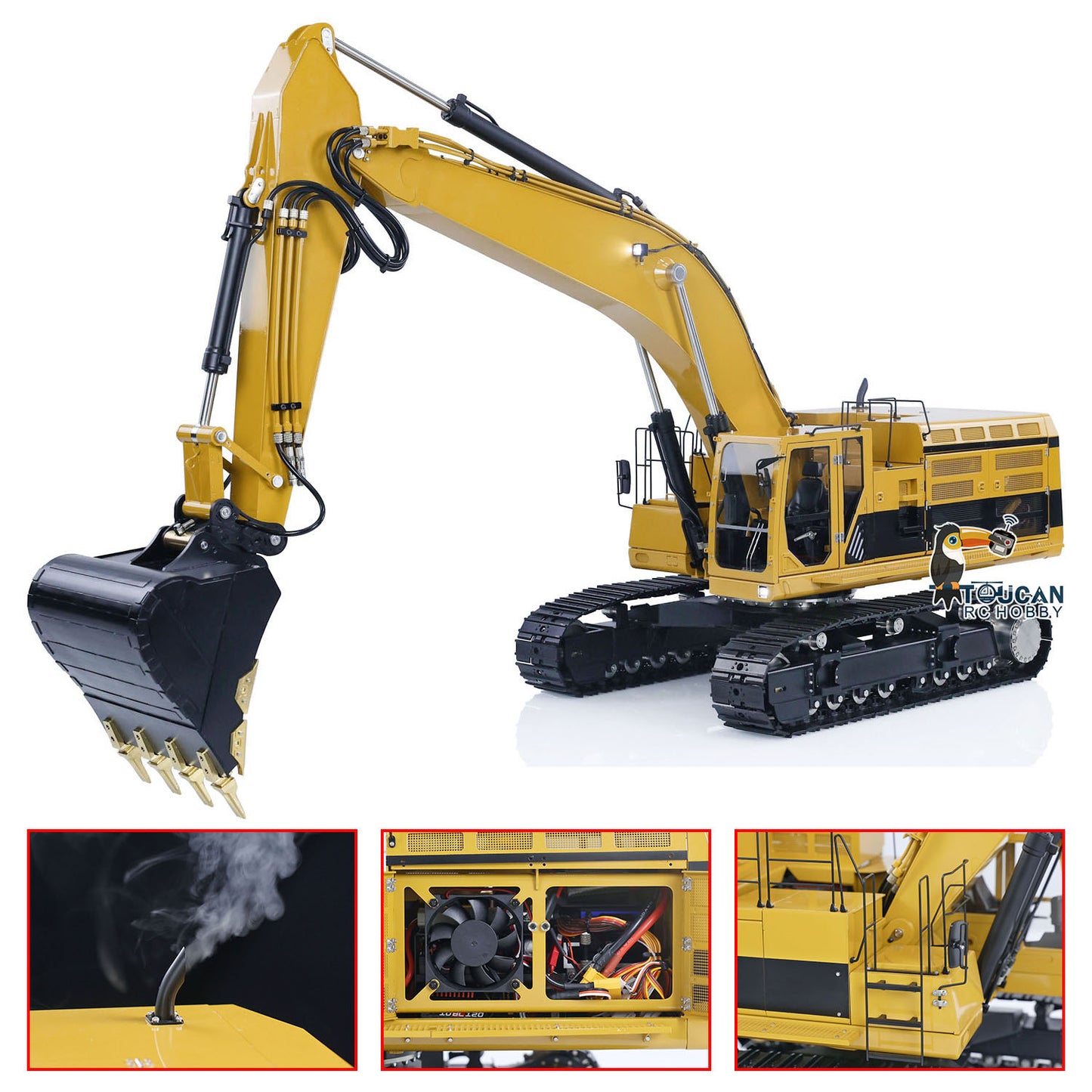 LESU C374F Metal 1/14 RC Hydraulic Excavator Remote Controlled Heavy Digger Model Sound Smoke Light LCD Screen 6CH Valve Motor