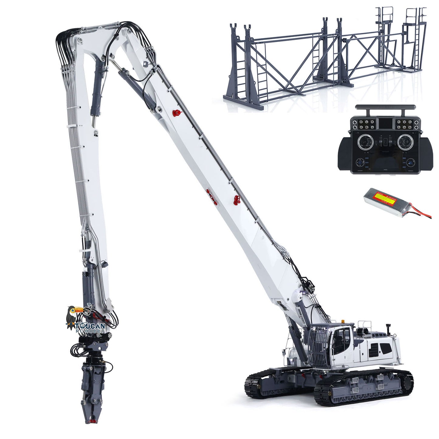 Second Hand LESU 1/14 RC Hydraulic Demolition Excavator LR960 RTR Digger GPS Battery Radio