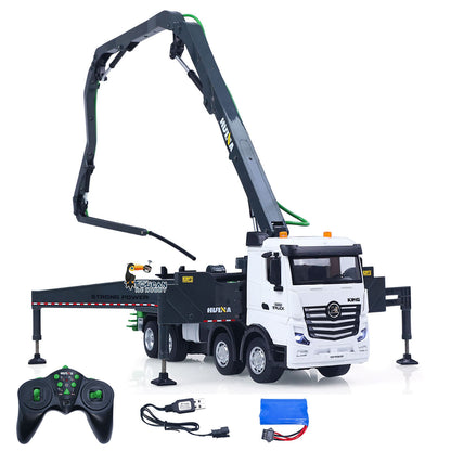 HUINA 1/18 Remote Control Concrete Pump Truck 1381 Engineering Vehicle Finished Model RTR Manual Support Leg Light Sound Effects