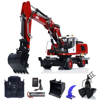 TOUCAN RC HOBBY MTModel 946-3 1/14 Metal RC Hydraulic Excavator Clamshell Bucket 8-ways Reserving Valves Ripper Sound Light for Model Enthusiasts