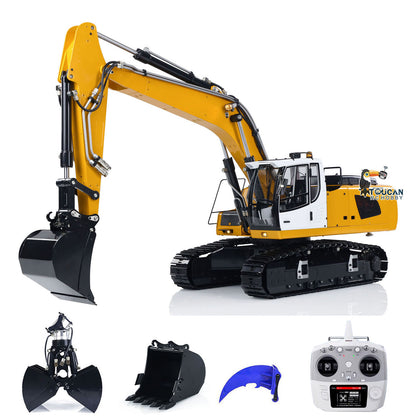 MTMODEL 1/14 946 Metal RC Hydraulic Excavator Wireless Controlled Construction Machine 2 Arms Model Clamshell Bucket Ripper