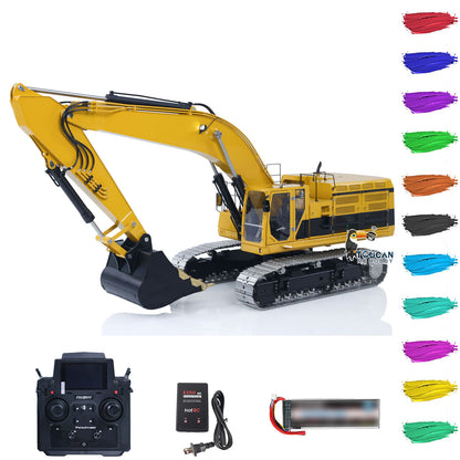 LESU C374F 1/14 Metal Hydraulic RC Excavator B0001 RTR PL18EV Lite Radio Controller LCD Screen Hobbywing Brushless ESC Sound & Light System