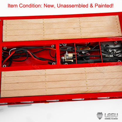 LESU Metal 1/14 RC Trailer A0054 Hydraulic Lifting Tailboard 4 Axles Steering Available for DIY RC Tractor Truck Lorry Car Model