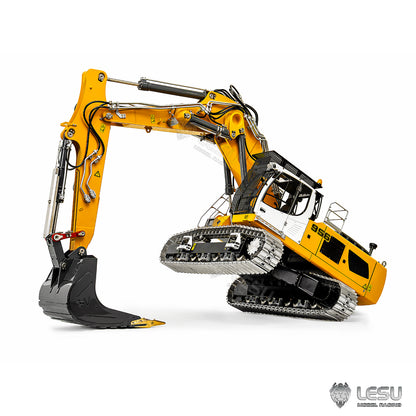LESU 1/14 RC Hydraulic Excavator LR956 Metal 3 Arms Remote Control Digger Model 4+3CH Valve Dual Pumps Light Flysky PL18EV LITE