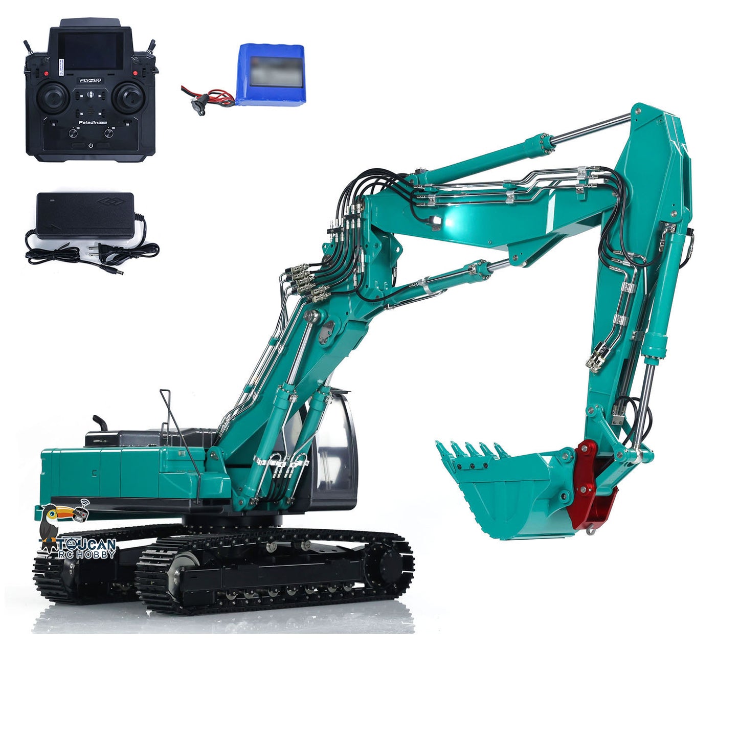 In Stock KABOLITE 1/14 K350 200 3Arm RC Hydraulic Excavator Remote Control Digger Model Light Sound System Flysky Radio RTR Battery