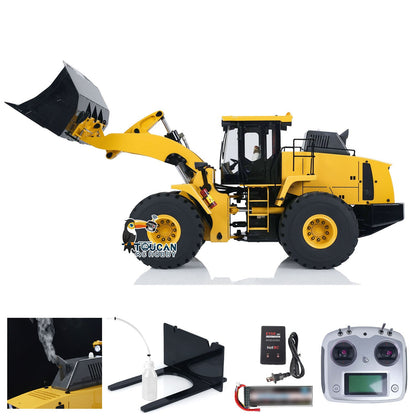1/14 Scale Metal 470 Hydraulic RC Heavy-duty Loader Radio Control Construction Vehicle Smoke Sound Light Painted Assembled Wheel Loader Model