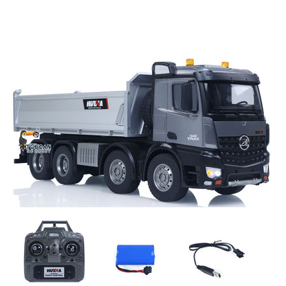 Fast Free Shipping for EU HUINA 1/14 Remote Control Dump Truck 12CH RC Tipper Finished Model Toy Gift RTR Light Sound Effects Radio USB Charging Cable