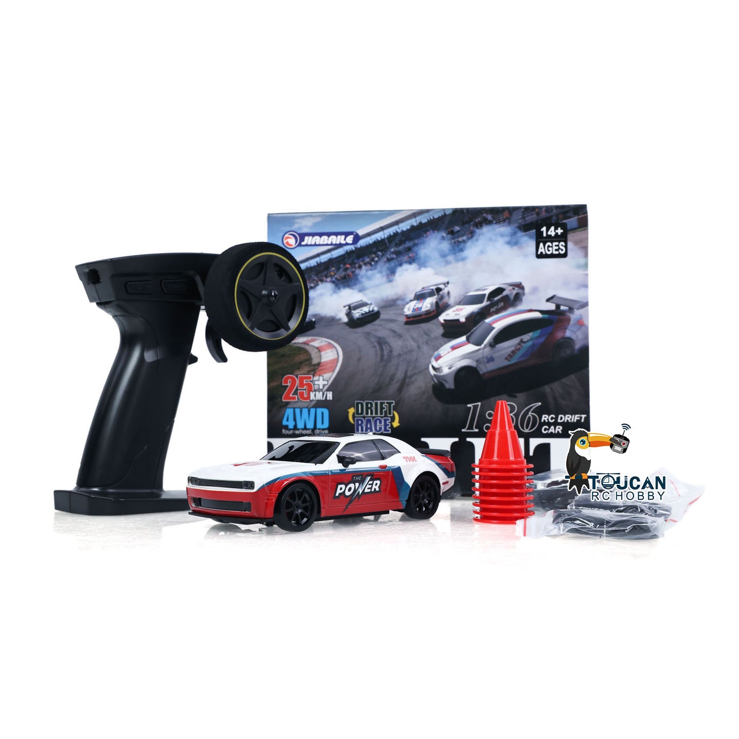 JIABAILE 3612 4WD Plastic 1/36 RC Drift Car Gyroscope Indoor Outdoor Mini Racing Vehicles Model LED Lights Battery 2.4G Radio