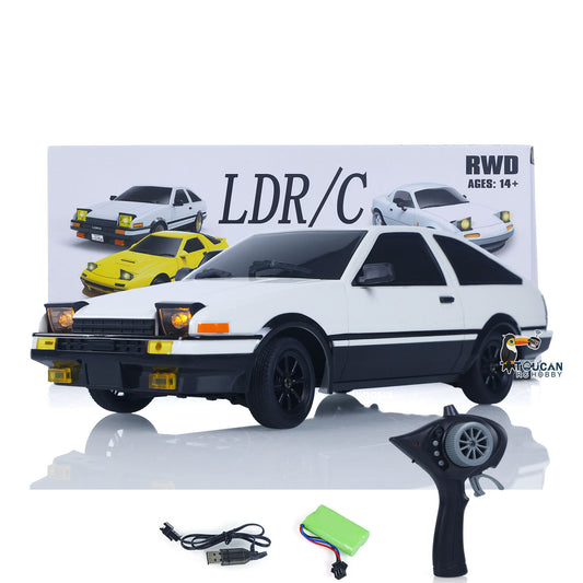 US Stock 1/18 LDRC 2.4G Remote Control Drift Car AE86 Model RWD Race Vehicles Hight Speed 10KM/H Flip Light Battery USB Charge Mini Gifts