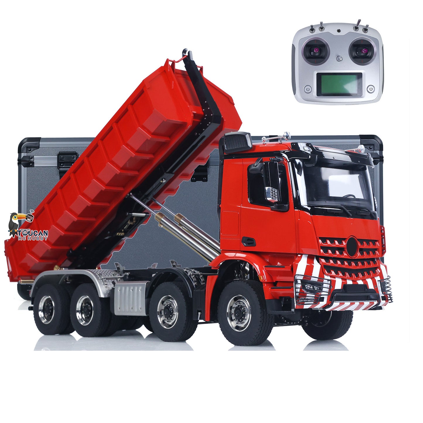 1/14 8x8 Metal Hydraulic RC Dumper Tipper Car Radio Control Full Dump Trucks with Standard Bucket Hobby Model DIY PNP