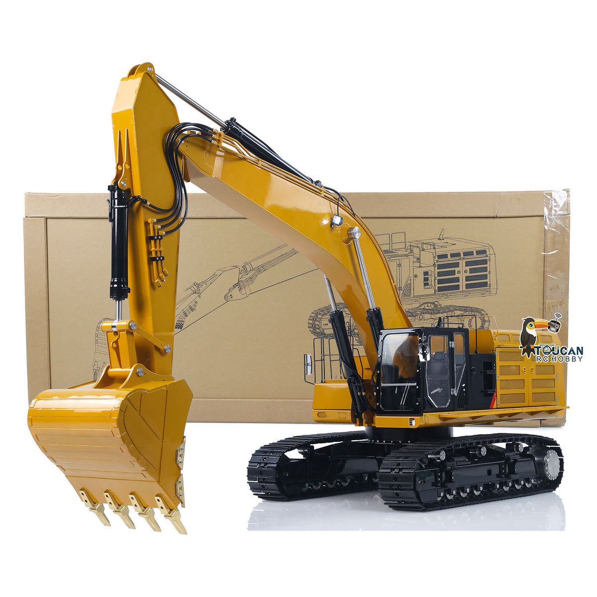 TOUCAN RC HOBBY LESU C374F 1/14 Metal RC Hydraulic Excavator B0001 RTR/PNP/KIT Remote Control Digger with Hobbywing Brushless ESC 6CH Brass Valve Light System