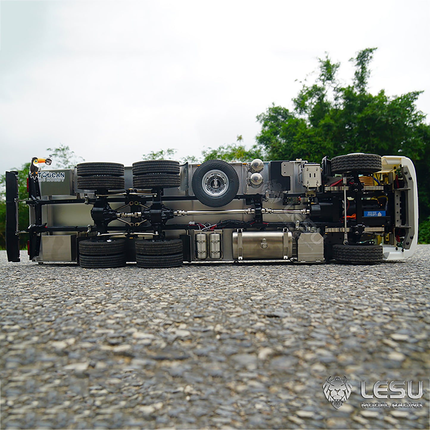 1/14 LESU 6x4 Unpainted Body Shell Assembled Chassis Radio Control Flatbed Truck RC TAMIYE Car Sound Light System Motor ESC Servo