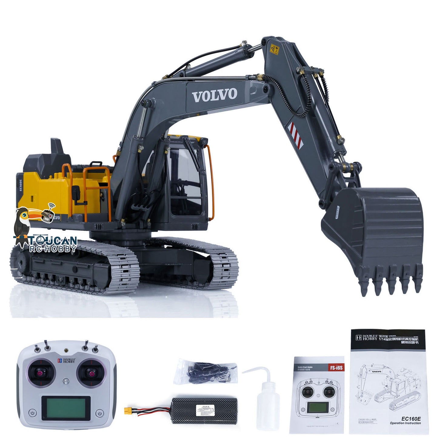 In Stock DoubleE EC160E 1/14 RC Hydraulic Excavator E111 Alloy Remote Control Diggers DIY Toy Car Hobby Model Servo Motor ESC