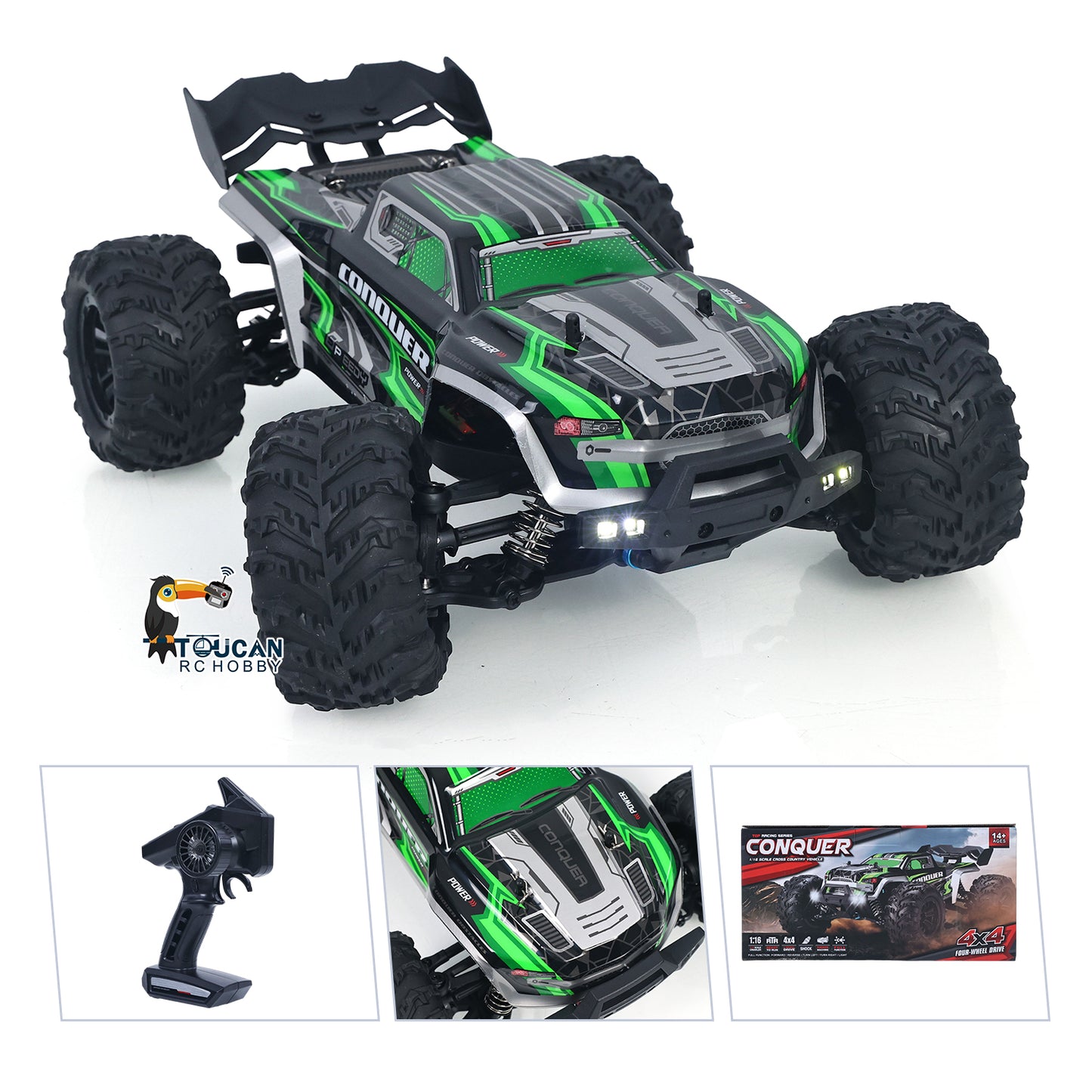 12 Inches Plastic 1/16 4X4 Remote Control Off Road Car SCY 16102 RC Monster Truck Pickup Metal Drive Shaft Charging Protection