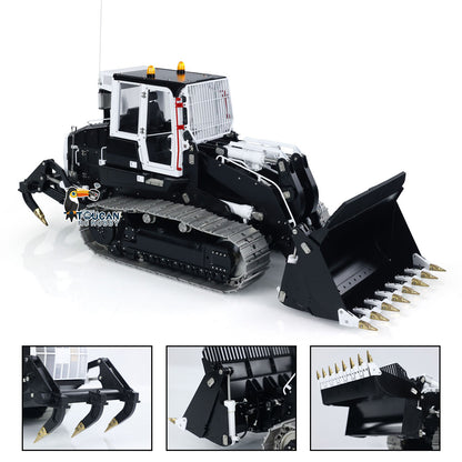 LESU 1:14 RC Hydraulic Tracked Loader AOUE 973K Car Openable Bucket Rear Plow Metal Tracks Sprockets Powerful Good Performance