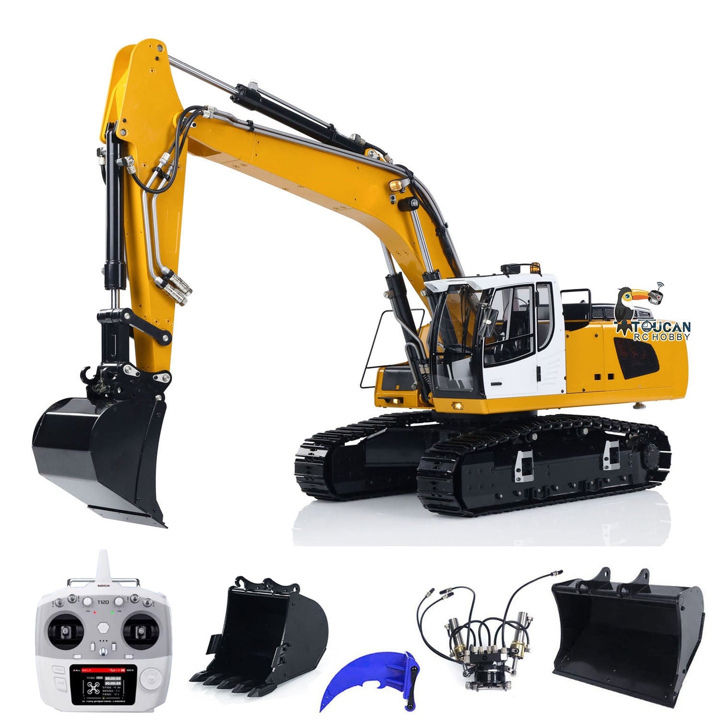 Almost Ready to Run 1/14 946 Tracked RC Hydraulic Excavator 9CH Radio Controlled Hydraulic System Good Quality Cylinder Valve Pump