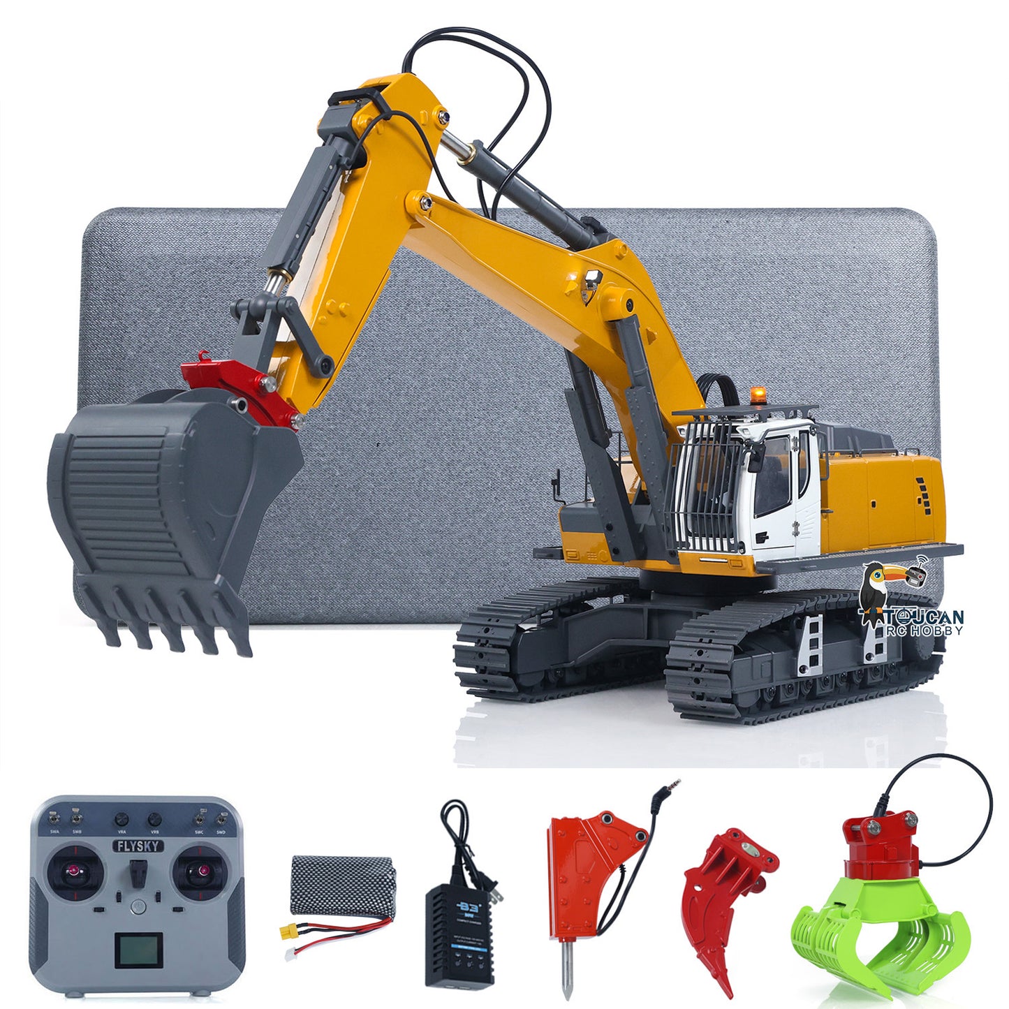 Fast Free Shipping 1/18 Kabolite 5901 100S Electric Lifting RC Excavator Flysky Remote Control Digger Engineering Vehicle Electric Ripper Hammer