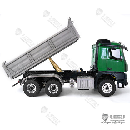 LESU 1/14 Painted and Unassembled 3348 6X6 RC Hydraulic Dumper Cabin Chassis and Car Hopper 3T Sound LED Light Motor