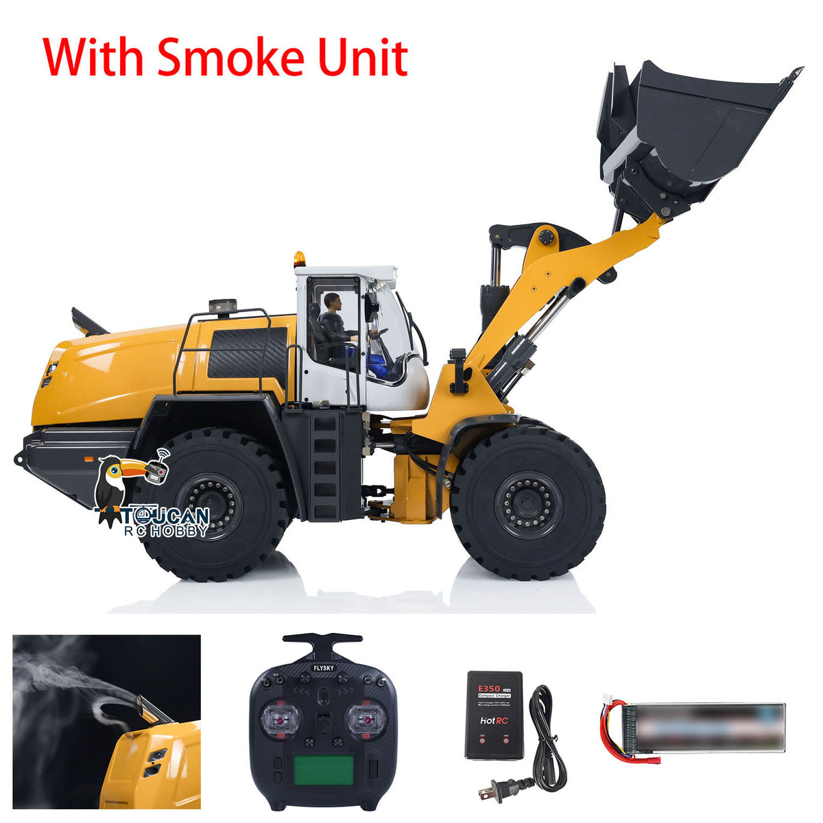TOUCAN RC HOBBY US Stock XDRC 580 1/14 Metal RC Hydraulic Loader RTR 4-Way Valve Brushless Motor Quick Attachment System Smoke Light Sound for Collectors