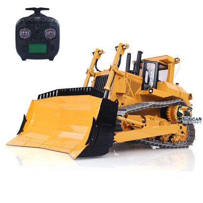 In Stock JDM-98 Ultra 1/14 Metal Hydraulic 4CH Valves Remote Control Bulldozer DXR2 Flysky ST8 Radio Sound System Light Pump ESC Motor