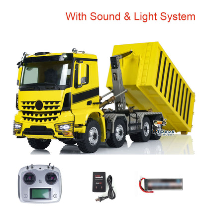 LESU K3363 Cabin 1/14 Metal 8x8 RC Hydraulic Dump Truck with 2 Speed Transmission FlySky I6S Radio System for Remote Control Construction Enthusiast