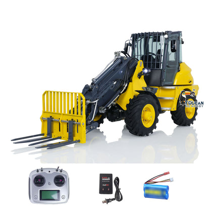 TOUCAN RC HOBBY LESU AOUE AT1050 1/14 Metal 4X4 RC Hydraulic Telescopic Arm Loader FlySky I6S Radio Controller Fork Bucket Sound Light System