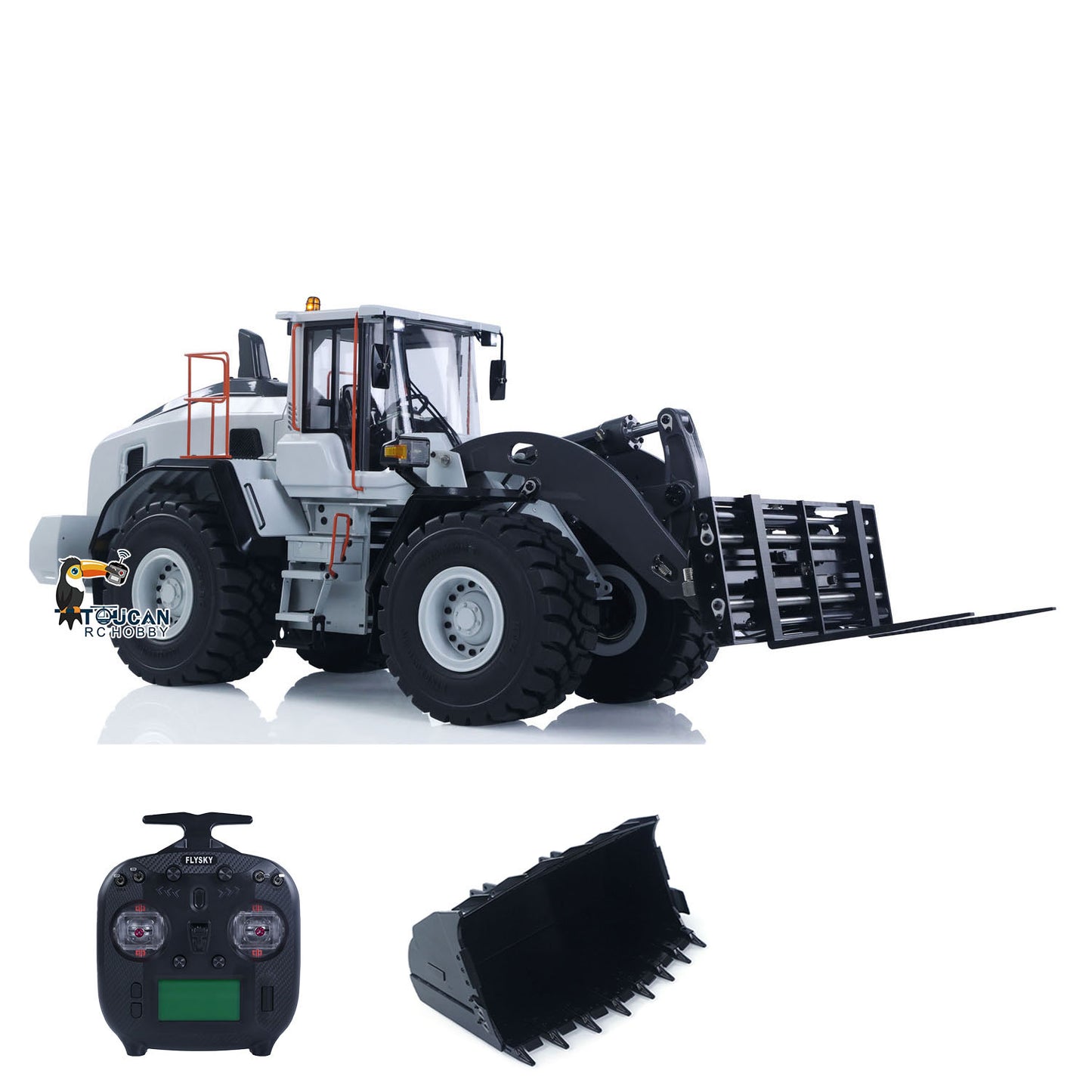 In Stock TOUCAN RC HOBBY MTModel E260L 1/14 Metal RC Hydraulic Loader Remote Control Construction Vehicle Flysky ST8 Radio Lock Differential Axle Fork Quick Coupler Light Sound
