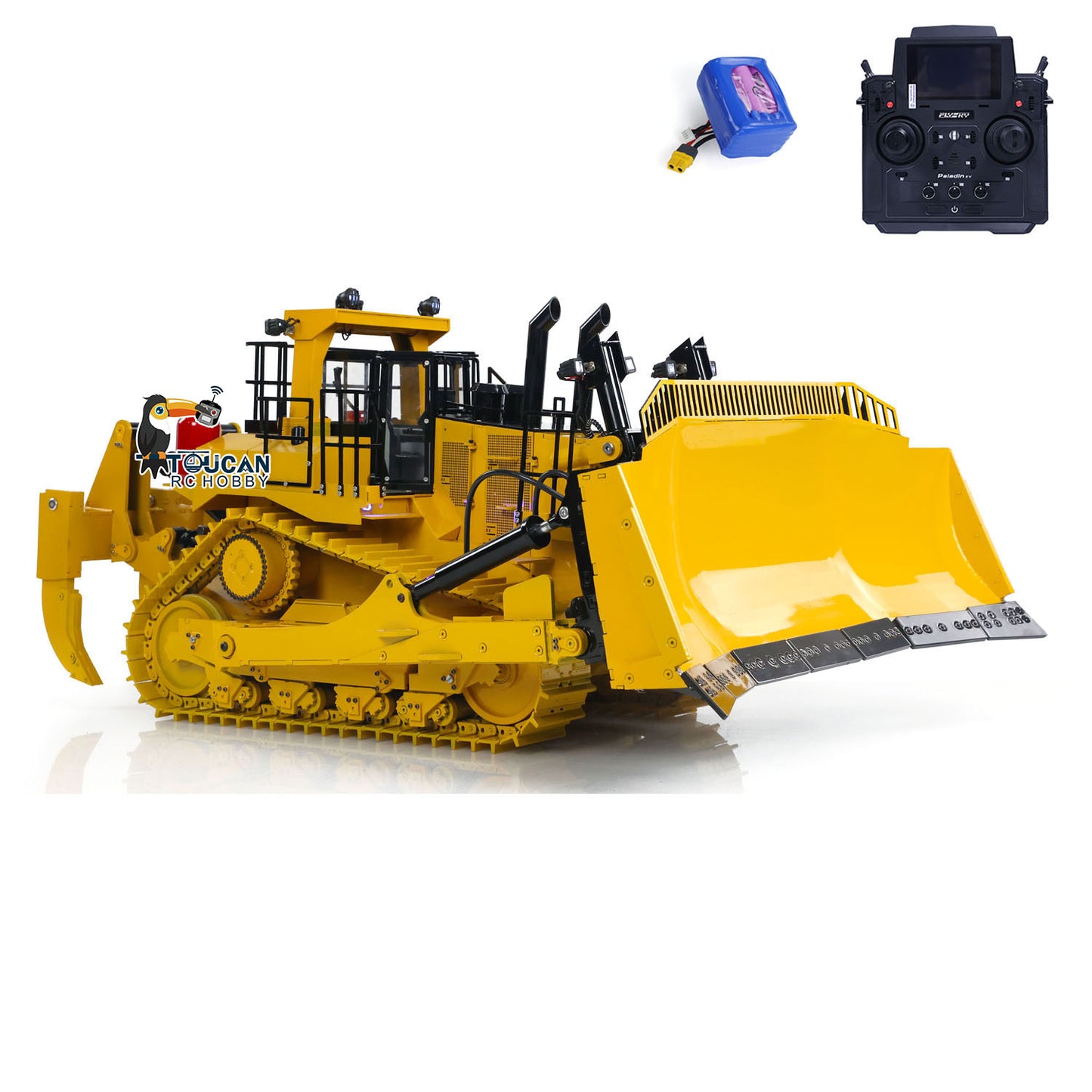 1/14 D11T 3-Plow RC Hydraulic Heavy-duty Bulldozer Remote Control Dozers PL18EV Sound Light Smoke Assembled and Painted