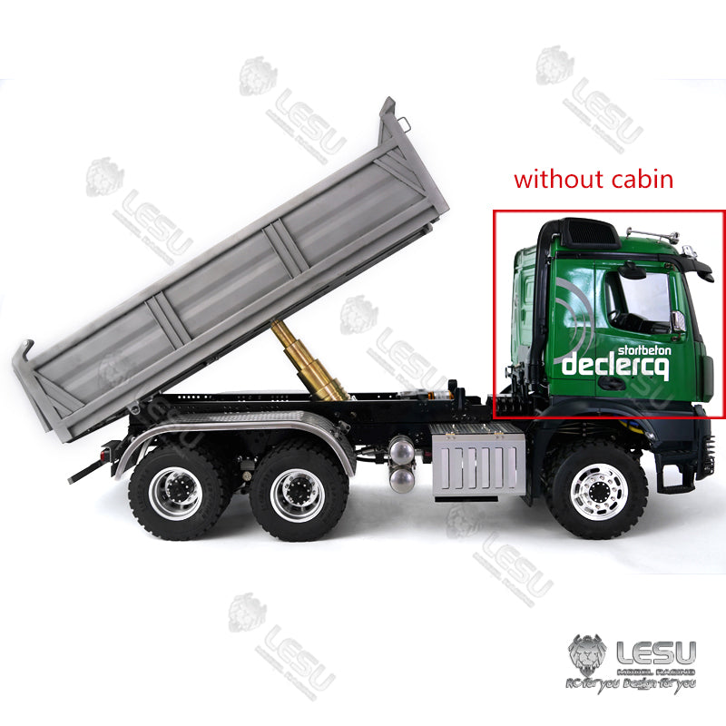 BEST SELLING LESU 1/14 3363 3348 6*6 RC Dump Truck Hydraulic System Valve Pump Metal Cylinder Motor Bcuket W/O Cabin ESC Servo