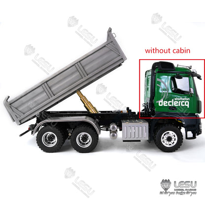 BEST SELLING LESU 1/14 3363 3348 6*6 RC Dump Truck Hydraulic System Valve Pump Metal Cylinder Motor Bcuket W/O Cabin ESC Servo