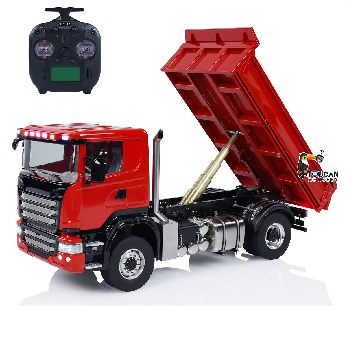 TOUCAN RC HOBBY LXY 1/14 4x4 RC Hydraulischer Muldenkipper ferngesteuerter Metall-Kipper elektrisches Modell mit 3-Gang-Schaltgetriebe