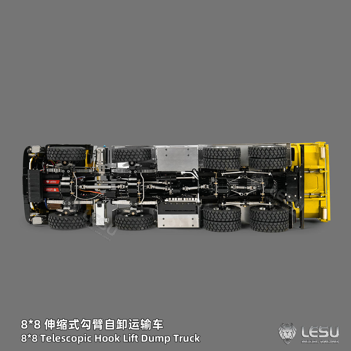 TOUCAN RC HOBBY LIMITED-TIME SALE LESU Z0090 1/14 8x8 Metal Hydraulic RC Roll On Off Truck Telescopic Hooklift Dumper with TGS Cabin 5CH Valve 3 Speed Transmission Sound Light