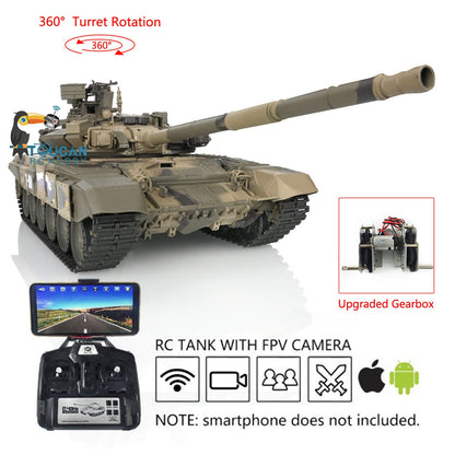 TOUCAN RC HOBBY Henglong TK7.0 1/16 Plastic Russion T90 RTR RC Tank 3938 FPV 360 Degrees Turret BB IR Smoke Sounds Lights Metal Steel Driving Gearbox