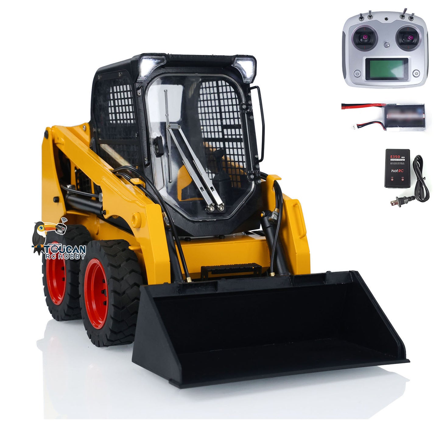 Toucanhobby SM450 1/14 Metal RC Hydraulic RTR Wheel Loader FlySky I6S Controller Light Sound System for Construction Model Enthusiast Outdoor