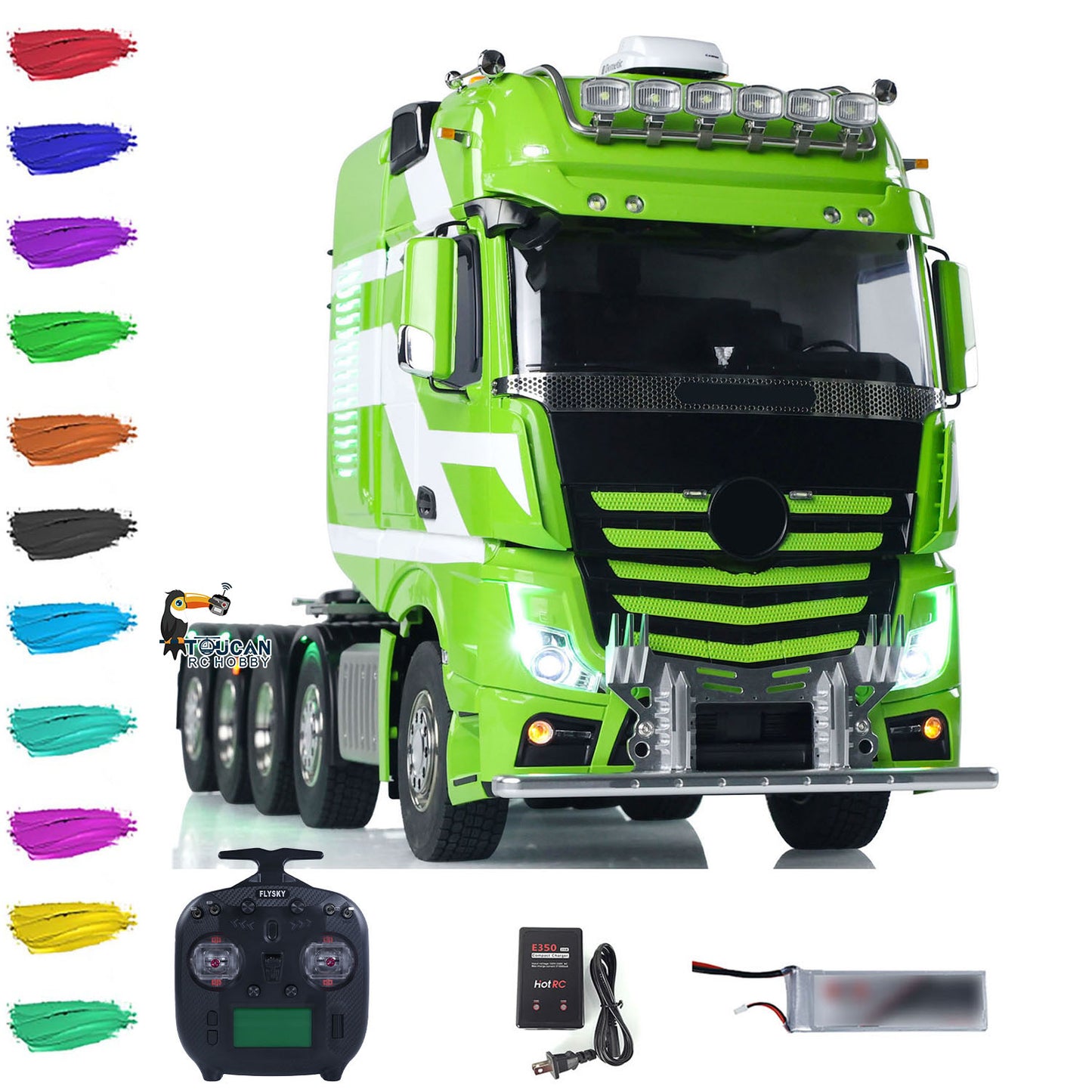 Unitru-01 3363 1/14 RC Tractor Truck Remote Control Lorry Car 10*10 Metal Chassis Smoke ST8 Radio Differential Lock RTR Light