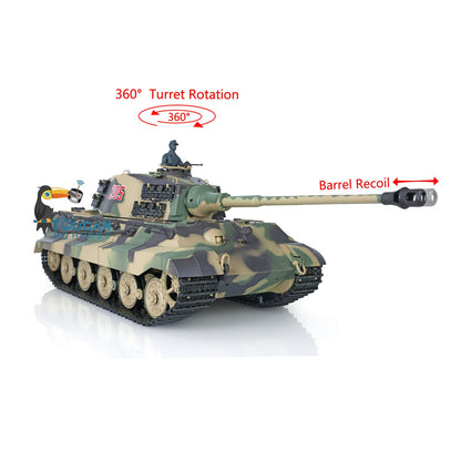 TOUCAN RC HOBBY Henglong 1/16 TK7.0 Plastic 3888A German King Tiger RRT RC Tank with 360 Degrees Turret Sound Light Smoke BB Infrared Combat