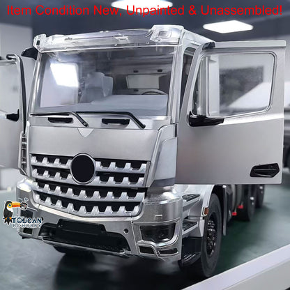 1/14 Unpainted BZ Metal Cabin Kits for RC Tractor Truck Remote Control Dumper Tipper Openable Door No Light System DIY Model