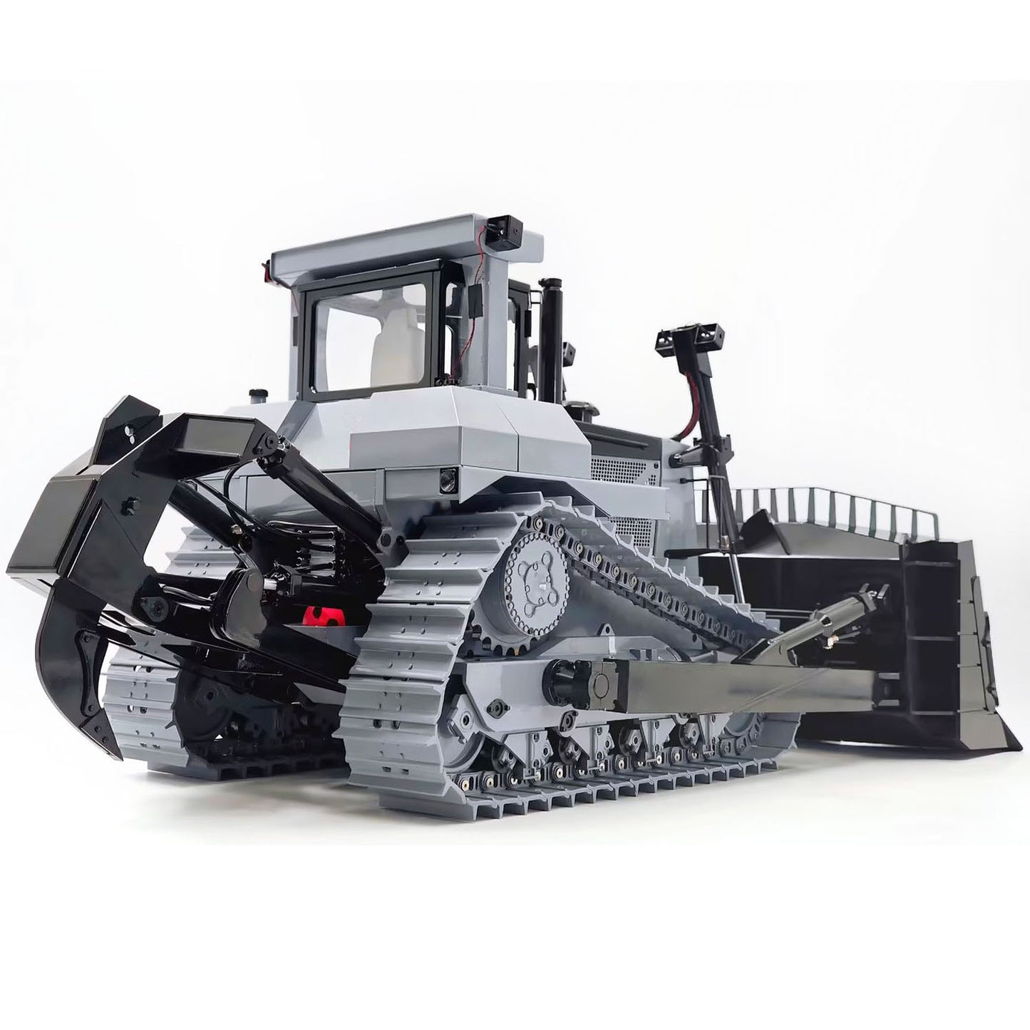 1:14 Metal Remote Control Hydraulic Bulldozer JDM-98 Ultra RC Heavy Machine Model Light System Flysky ST8 Radio Sound Battery