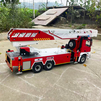 1/14 6x4 2Speed Gearbox Metal Chassis Remote Control Electric Lift Ladder Fire Truck RC Rescue Vehicle Model Sound System