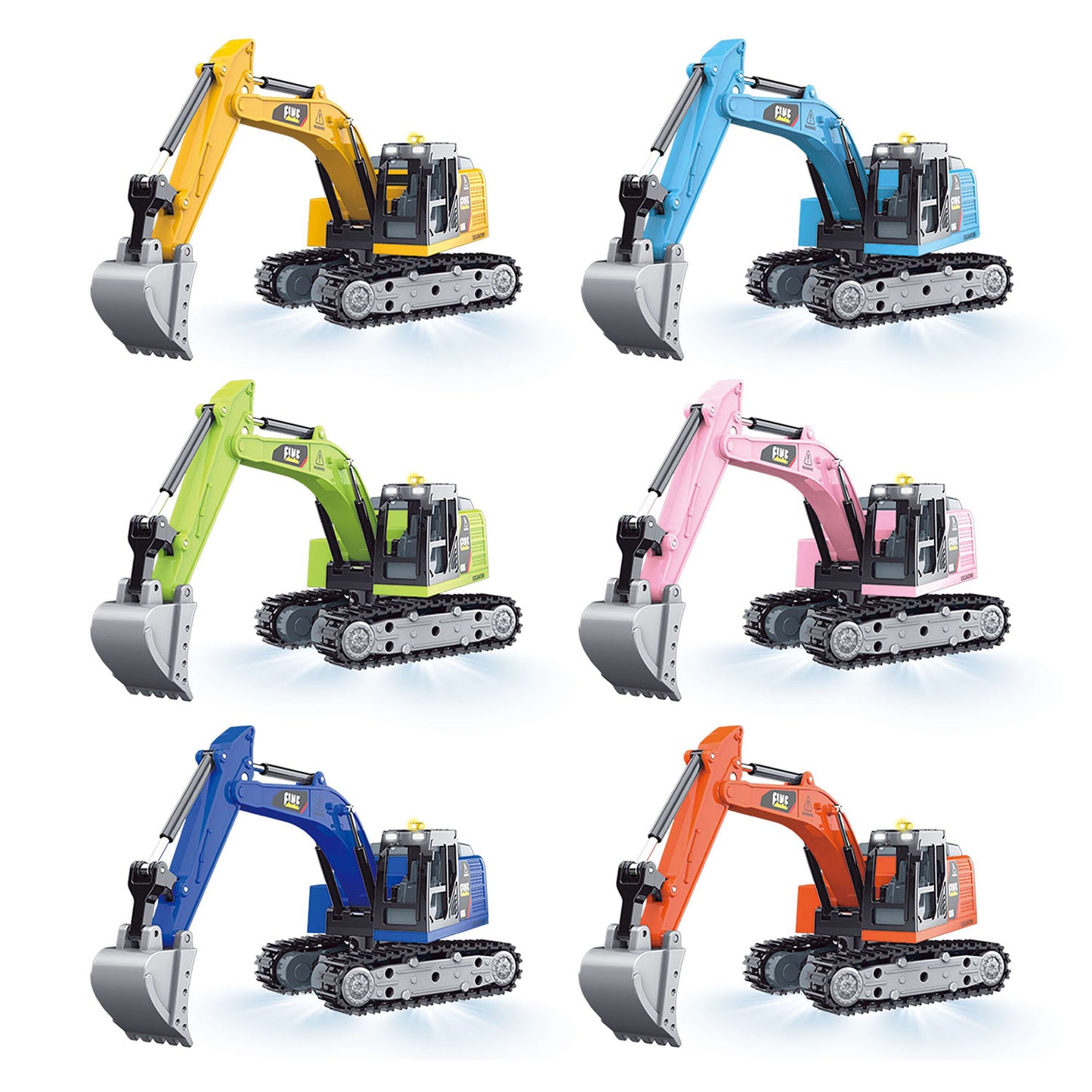 HG4-301 1/64 Alloy Electric RC Tracked Excavator Ready to Run Light Sound Unit Remote Control Digger Battery Multi Color Model