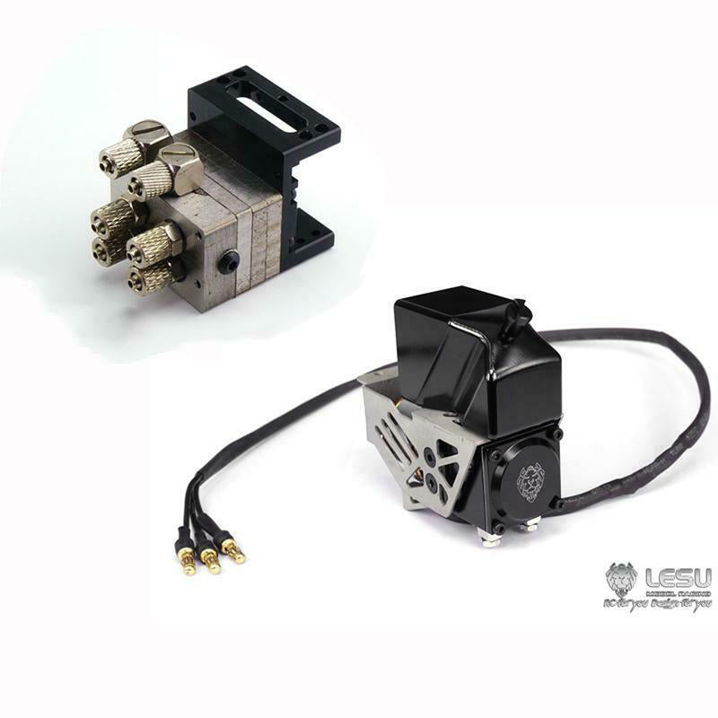 LESU 1/14 Scale RC Hydraulic Tipper Upgrade Part TAMIYE Metal Bucket Valve Pump Oil Tank for DIY Radio Control Dump Truck