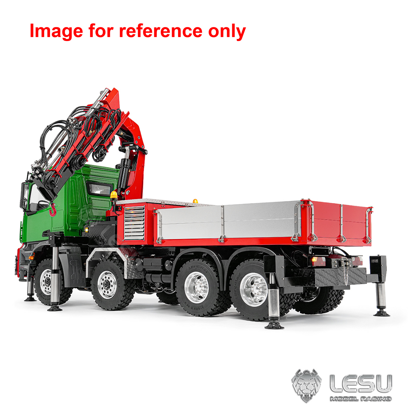 LESU 3363 1/14 Metal RC Hydraulic Crane Truck Z0080 8X8 Axle Diff Lock 3Speed Remote Control Lorry 7CH Valve 6 Outriggers Light Sound