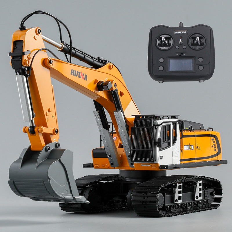 HUINA 1/14 Metal Assembled Painted RC Excavator 599 RTR Remote Control Digger Hobby Model Toys Lights 2.4G Radio