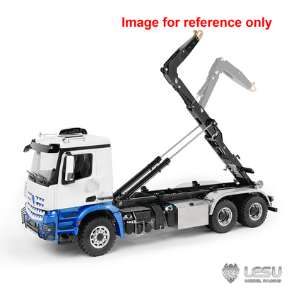 LESU Z0100 1/14 6x6 Metal Hydraulic RC Roll Off Dump Truck with Folding Hook Lift 3 Speed Transmission Differential Lock Light Sound