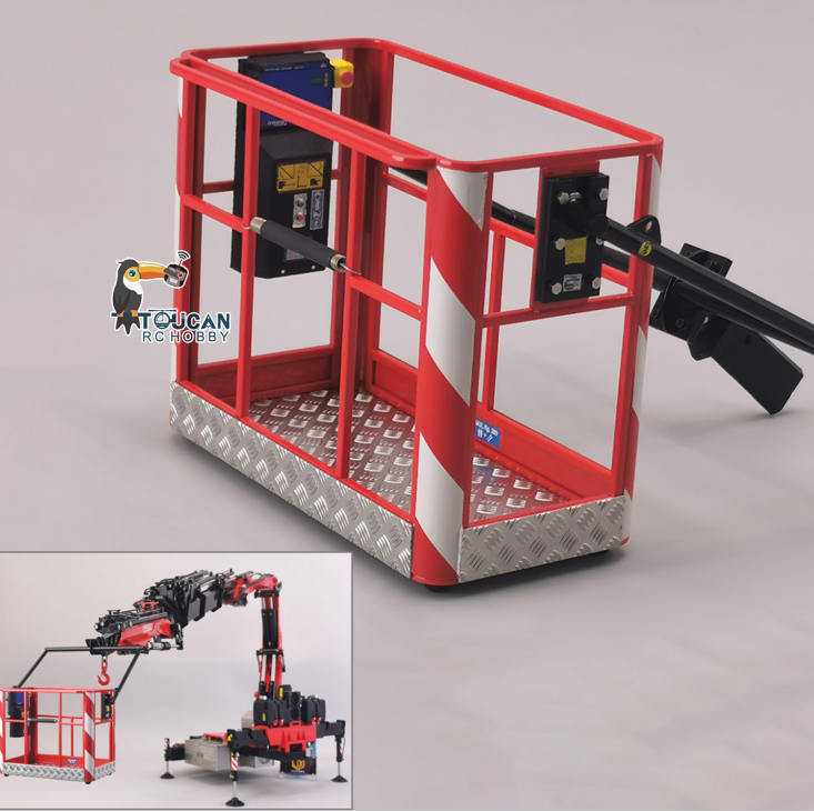 JXModel Metal Operation Cage Fork Telescopic Spreader Cargo Bucket for 1/14 RC Hydraulic Crane Truck F1650 F1650-TD DIY Parts for Enthusiast